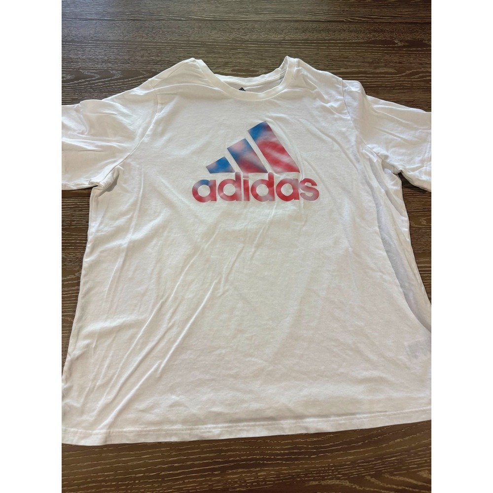 Adidas Tie Dye Badge of Sport Logo T-Shirt Womens Plus 3X White Pink Red Blue